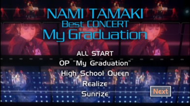 20241117.1106.4 Nami Tamaki Best Concert ''My Graduation'' (2007) (DVD) (JPOP.ru) menu 1.png
